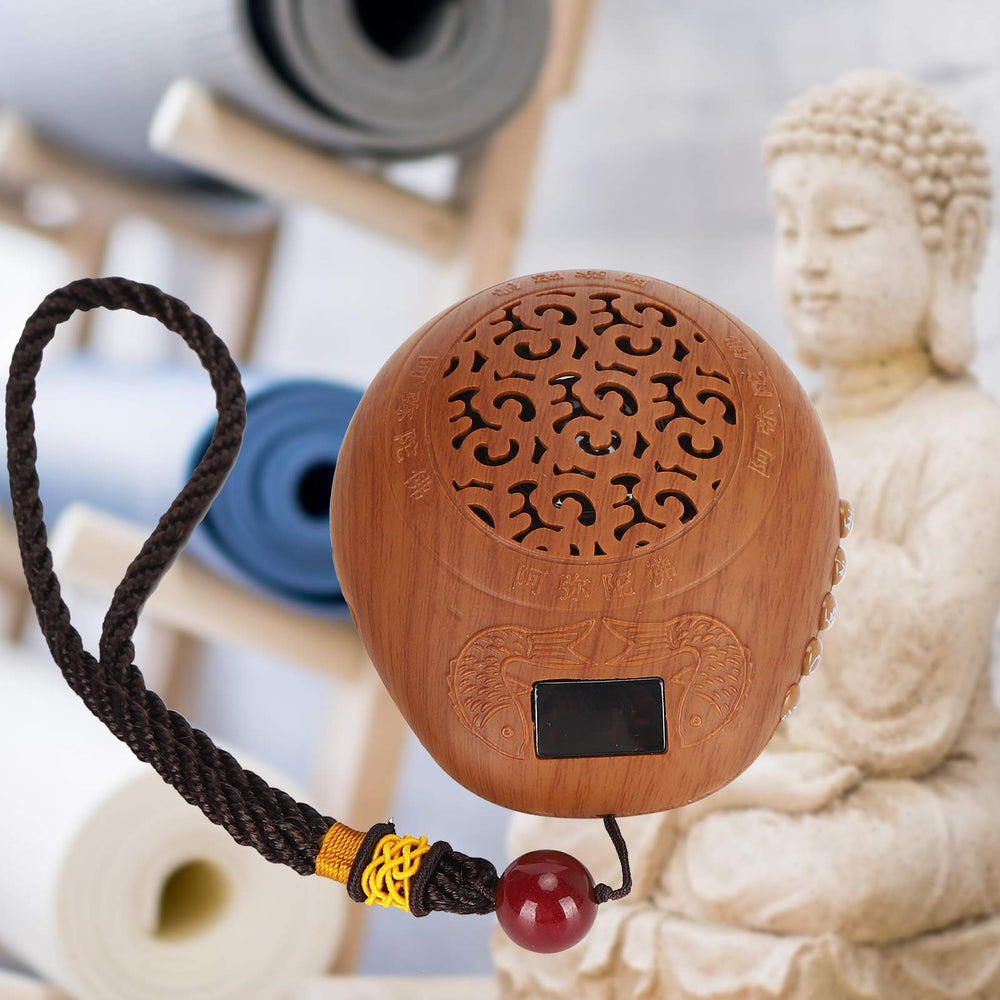 GLOGLOW Prayer Machine with hand-woven lanyard ready to wear as pendant.