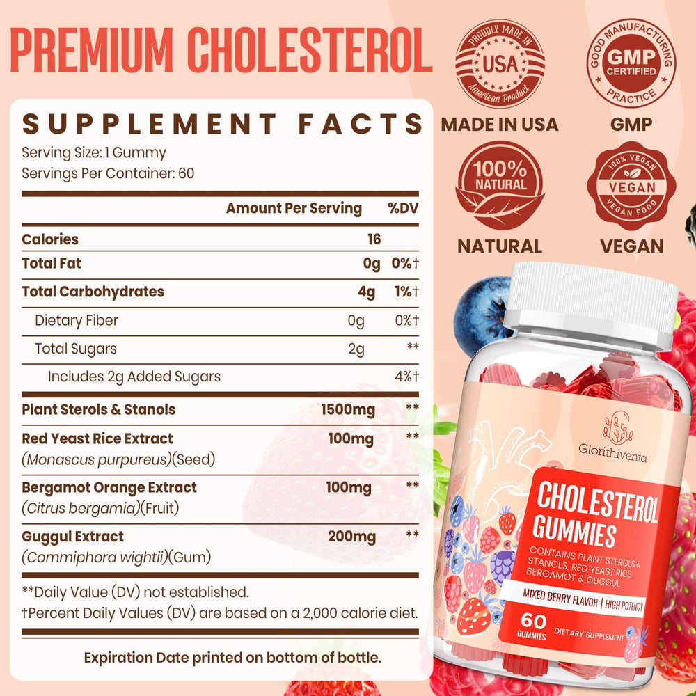 Glorithiventa vegan, gluten-free, allergen-free packaging label.