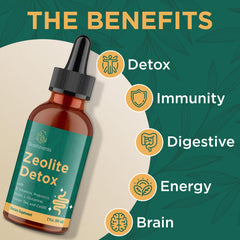 Close-up of dropper releasing zeolite detox liquid for daily use.