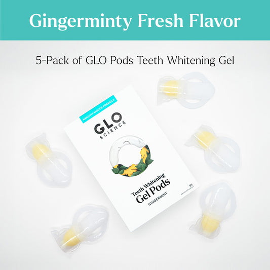 Cap being removed from GLO So Brilliant whitening gel for easy application.