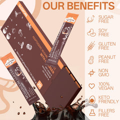 GLOSPORE collagen peptides illustration beside coffee for skin-support ritual.