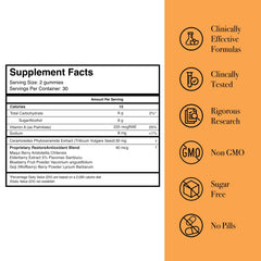 Glotrition Afterglo Gummies label detail showcases clean, gluten-free formula.
