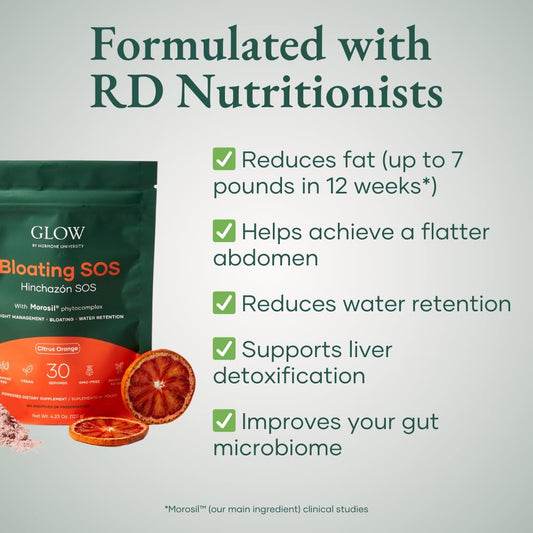 Glow Botanica Bloating SOS scoop dispensing for easy daily dosing