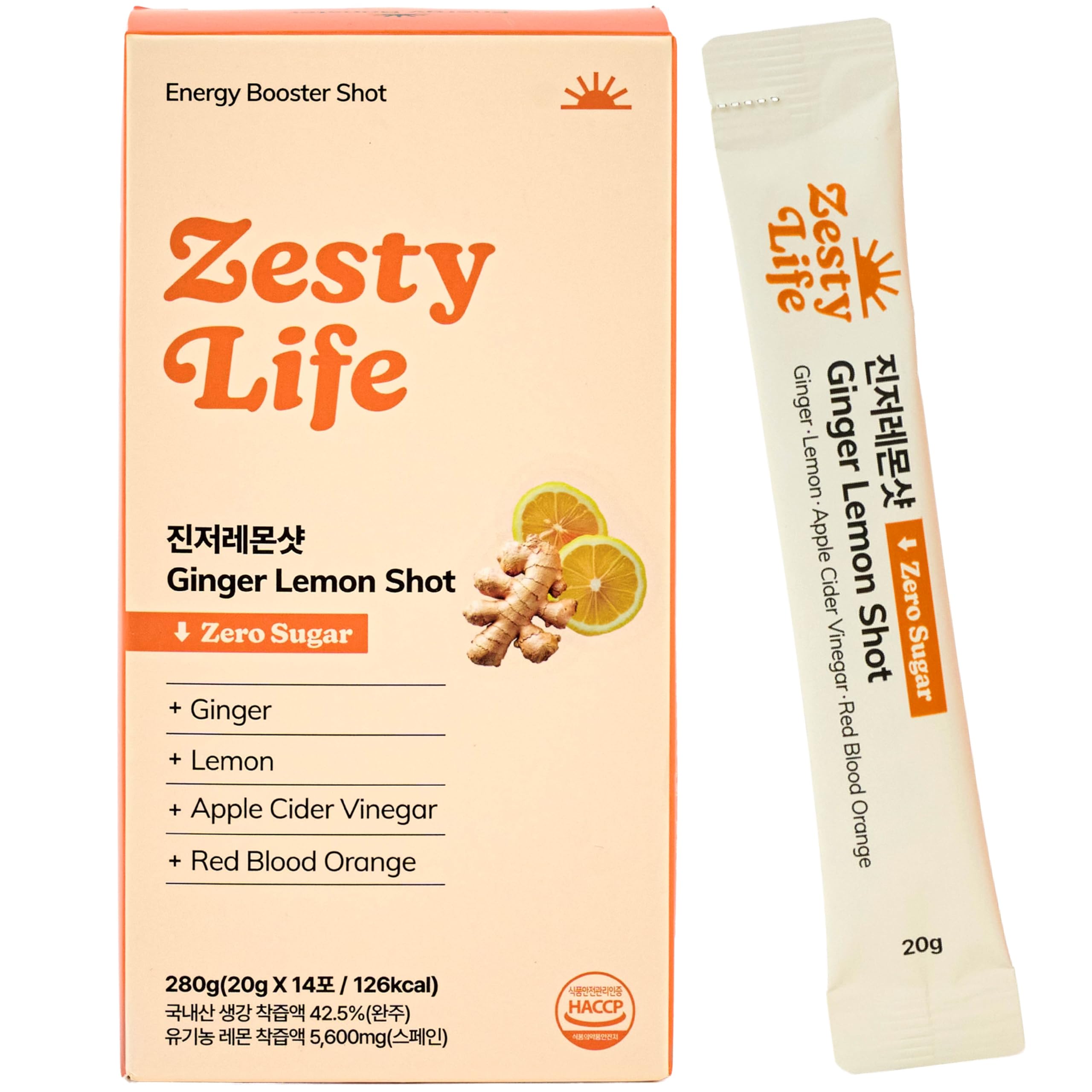 Glow Shine Zesty Life ginger lemon shot bottle shows vibrant, balanced flavor for on-the-go.