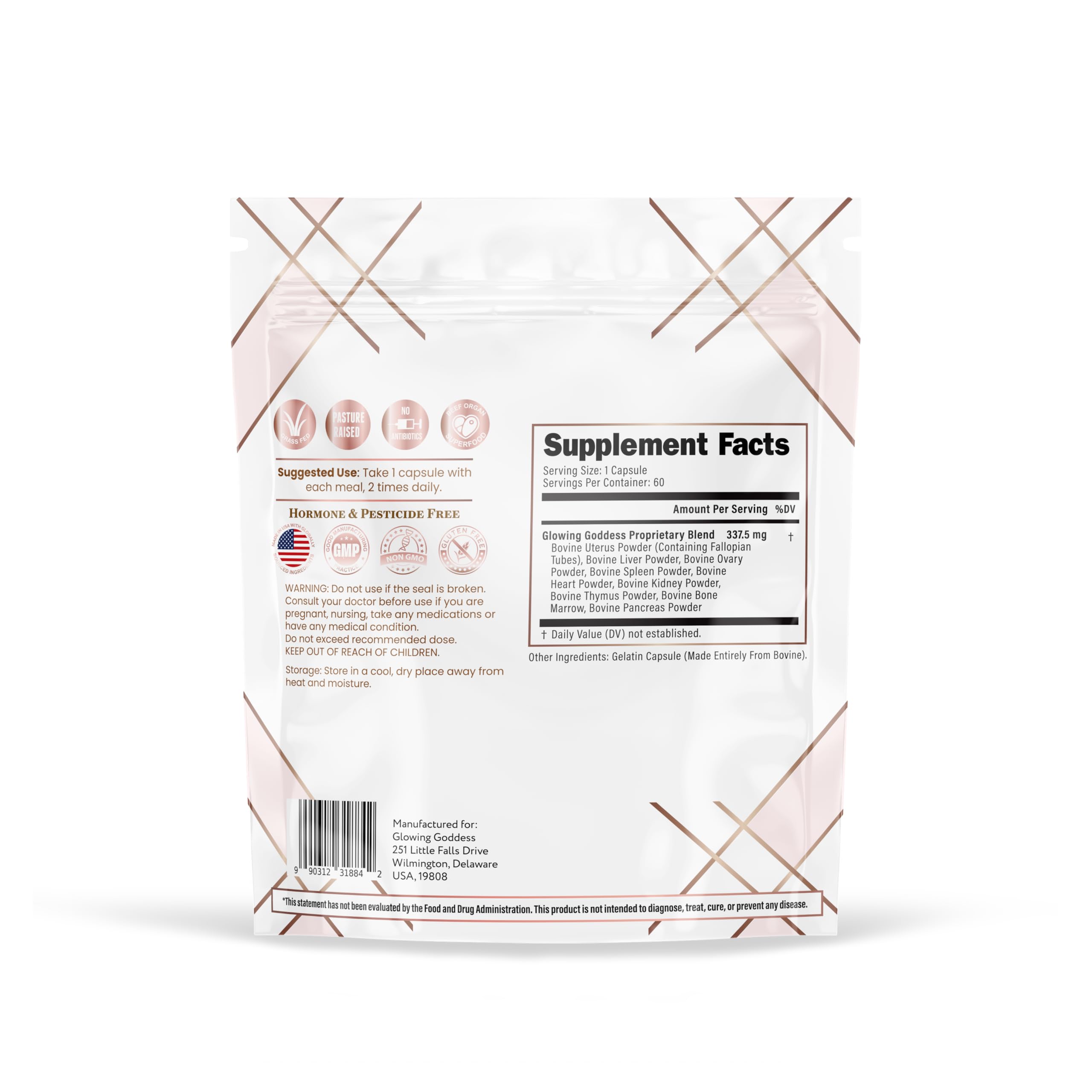Glowing Goddess USA-made beef source and quality