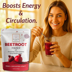 GLOWIS ready-to-mix beetroot powder ideal for smoothies