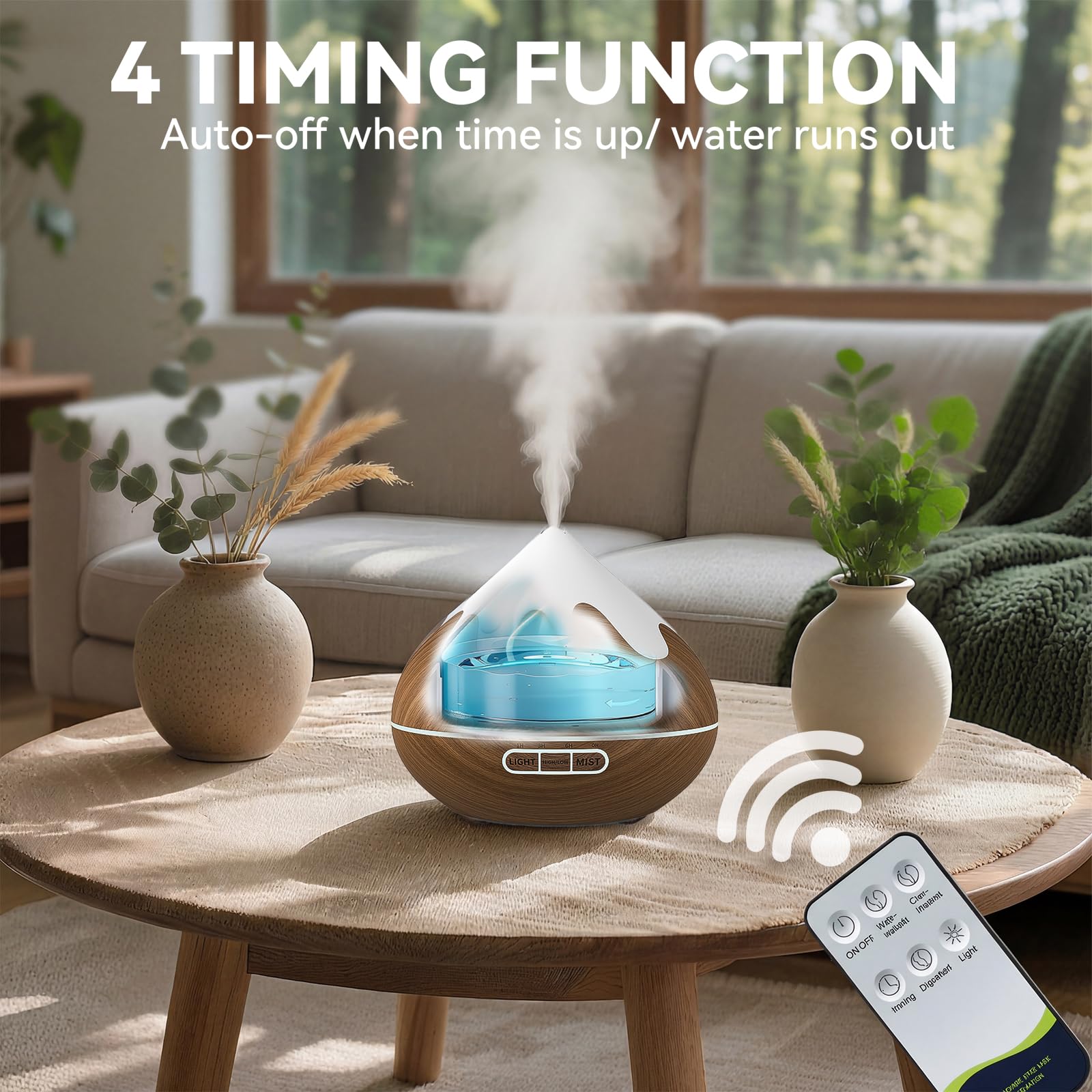 GLOXA ultrasonic-mist delivers ultra-fine aroma in seconds, quietly.