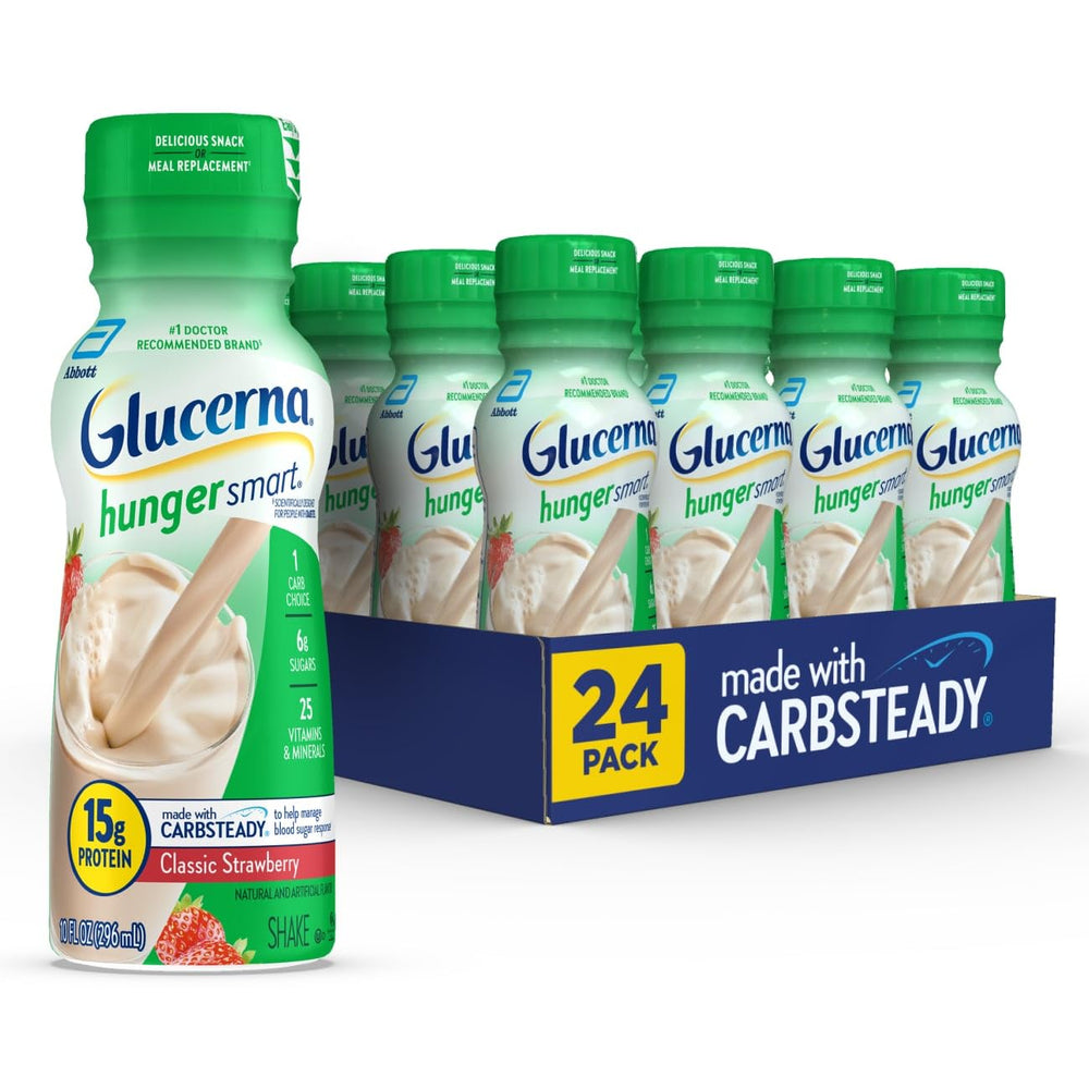 Glucerna Hunger Smart strawberry bottle for steady energy between meals.