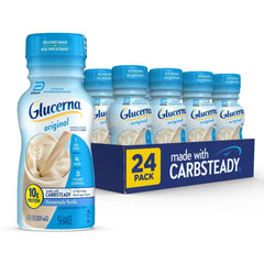 Glucerna Original Vanilla bottle front offers ready-to-drink diabetic nutrition.