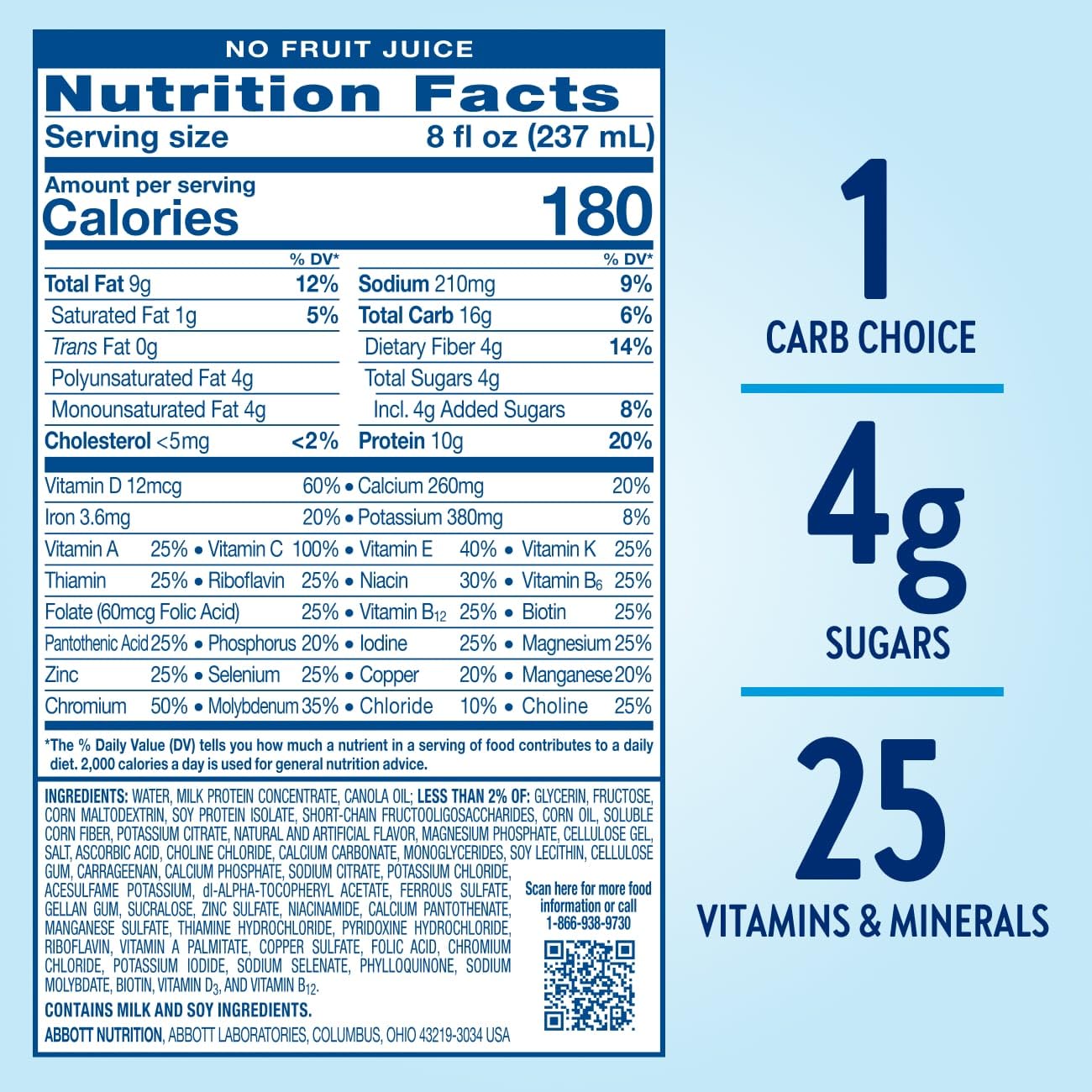 Glucerna Original lactose-free and gluten-free option for dietary needs