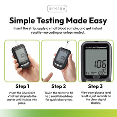 GLUCOCARD Expression six-second readout provides quick results.