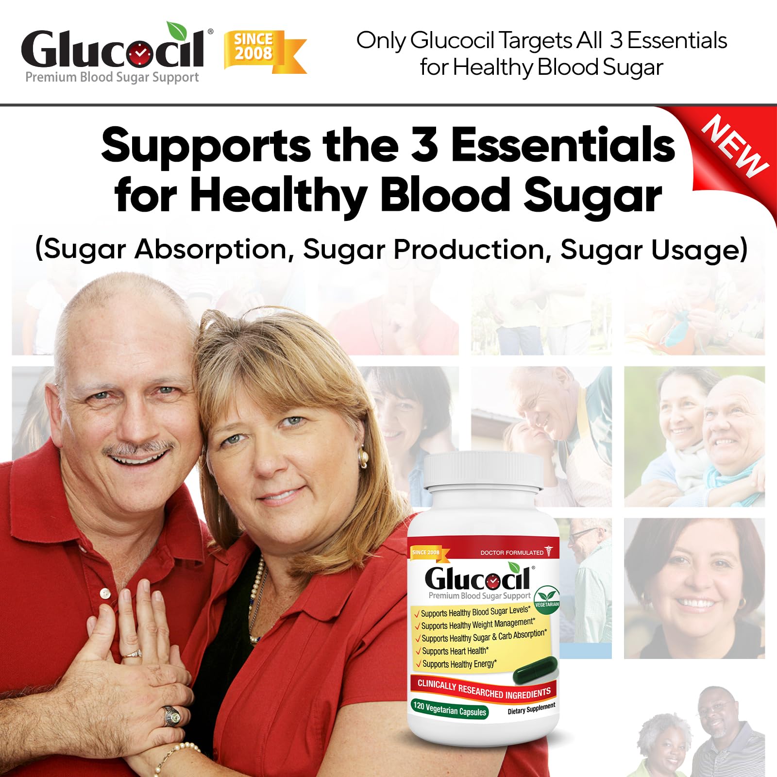 Glucocil label close-up highlighting berberine and mulberry leaf.