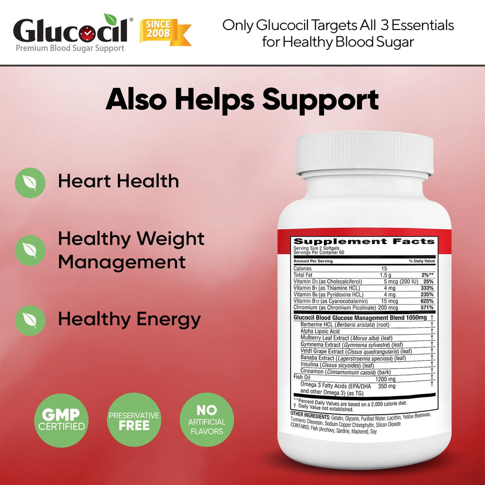 Glucocil mulberry leaf blend detail on the label.