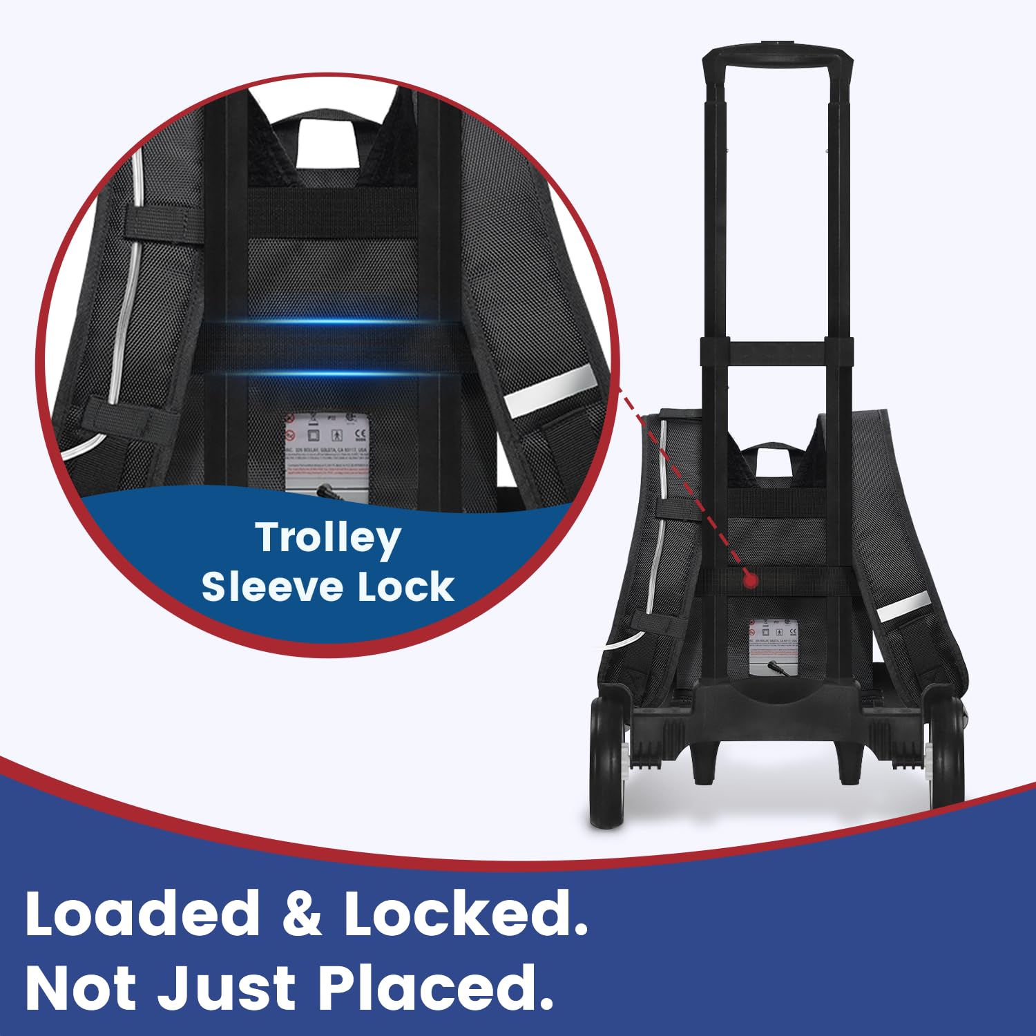 Glucomfy Trolley sleeve attachment secures the cart for stable mobility