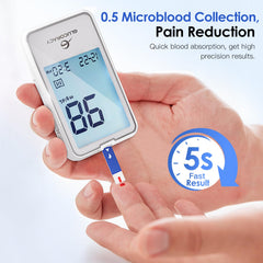 Glucoracy strips feature auto absorption and anti-interference for consistent results.