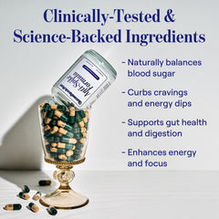 Glucose Revolution Anti-Spike mulberry leaf ingredient visual emphasizes natural botanical origins