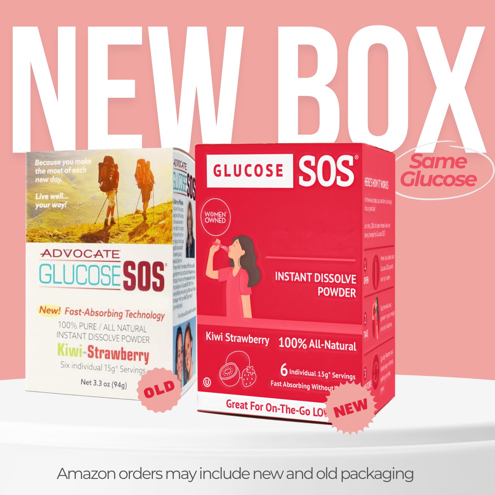 Glucose SOS portable sachets fit easily in pocket or bag