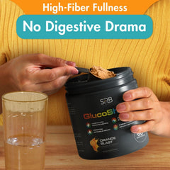 GlucoShred Advanced GLP-1 fiber blend emphasizing fullness and gut health