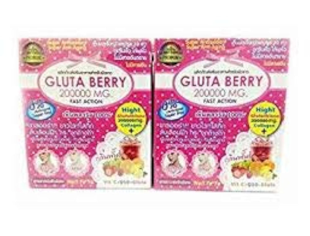Gluta Berry Drink Punch box front view, suggesting a convenient brightening ritual