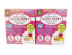 Gluta Berry Drink Punch box front view, suggesting a convenient brightening ritual