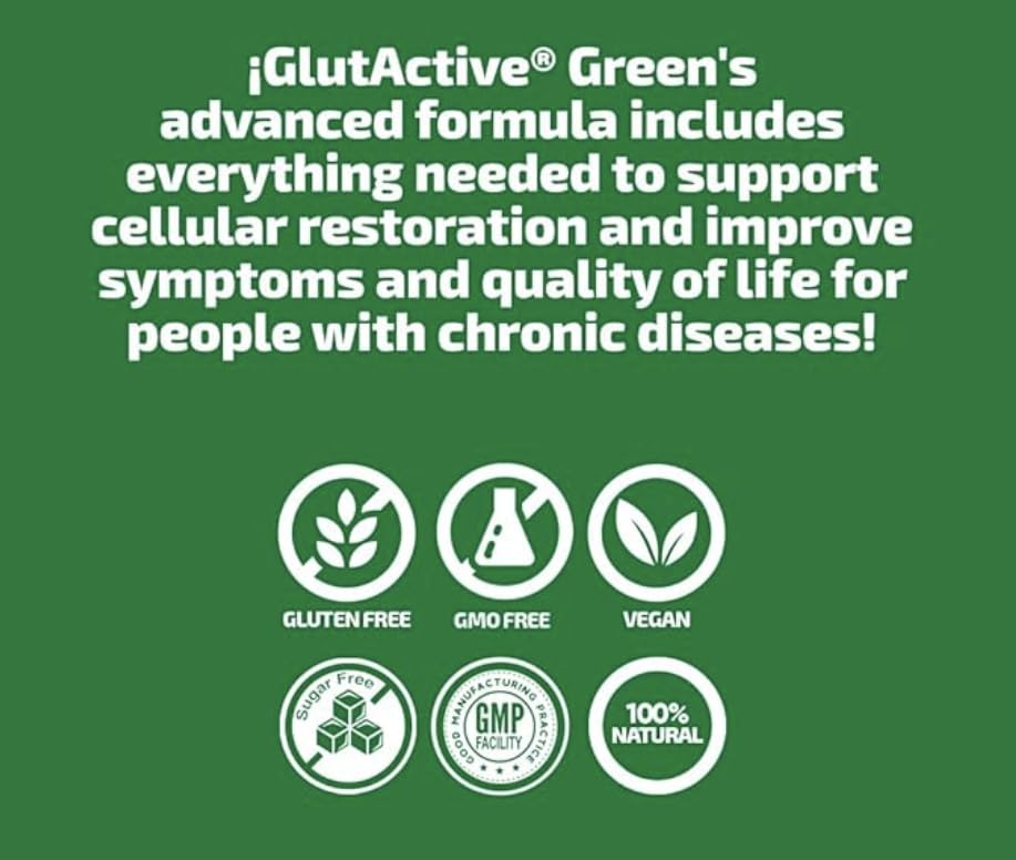 GlutActive GREEN 60-count packaging emphasizes the nutraceutical complex for daily wellness