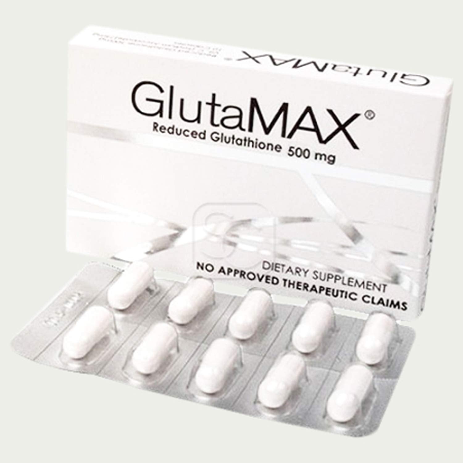 GlutaMAX skin whitening capsules bottle, supporting radiant skin daily.