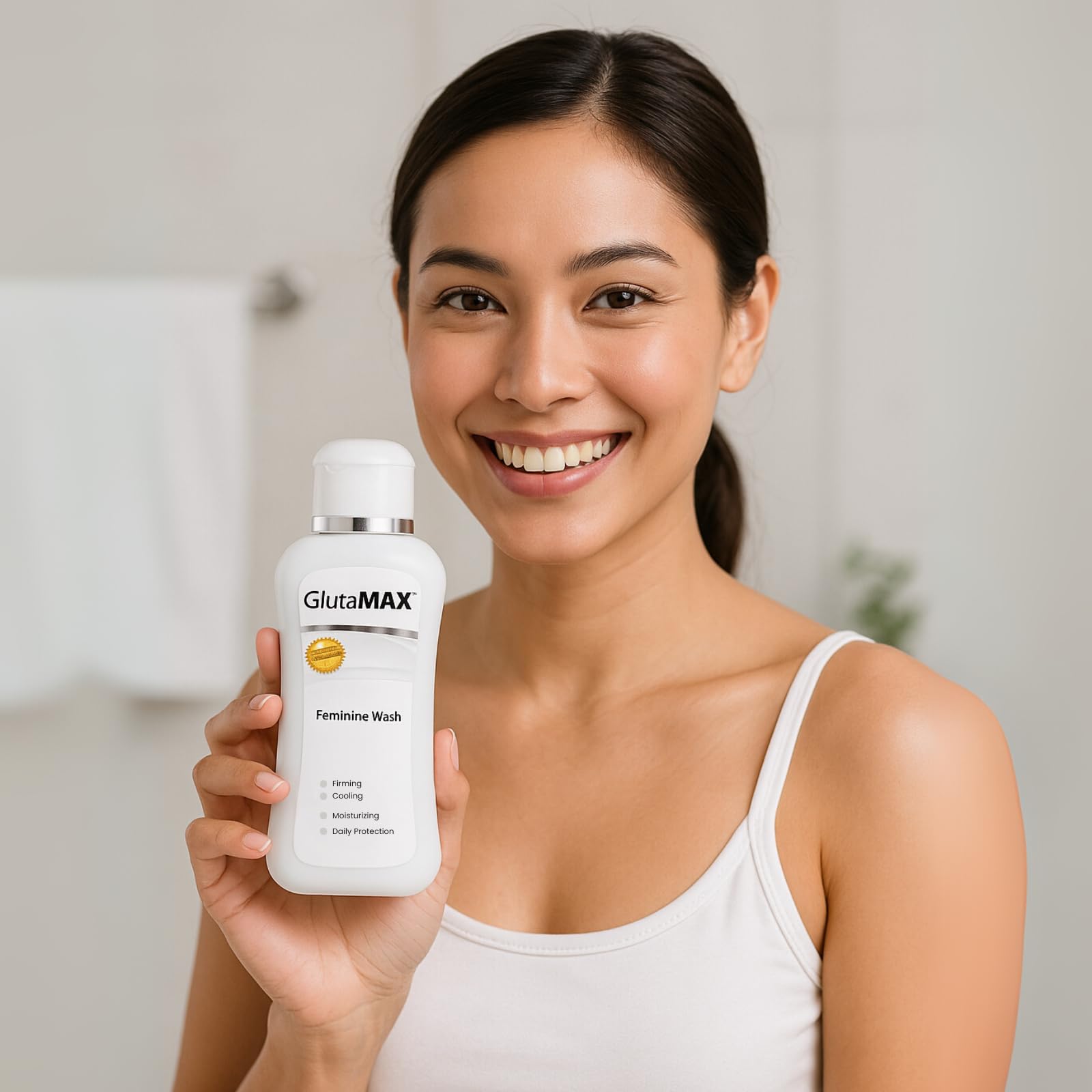 GlutaMAX tea-tree oil ingredient emphasizes natural odor control for sensitive skin.