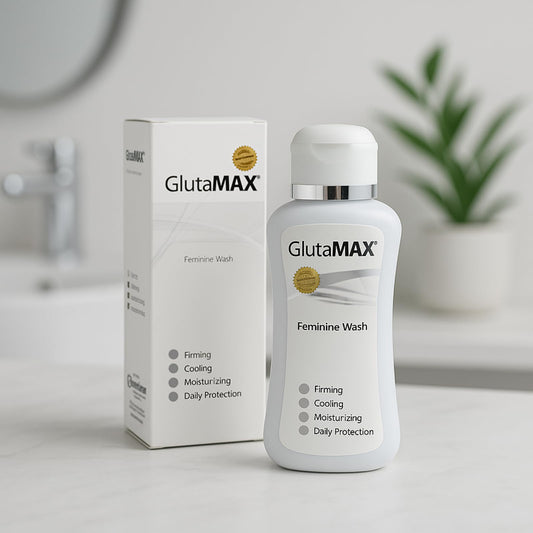 GlutaMAX Tone and Firm Wash foam close-up demonstrates gentle daily cleansing.