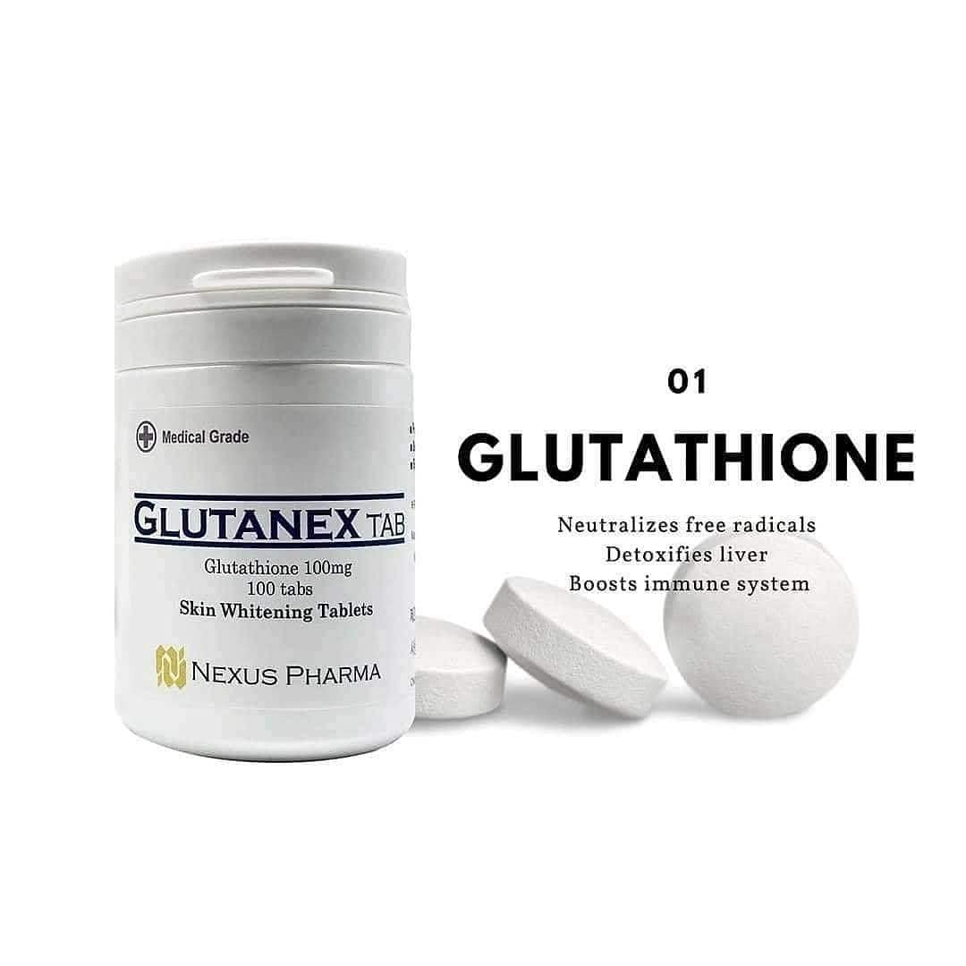 Glutanex Tab Glutathione tablets in foil strip highlighting texture and immune support