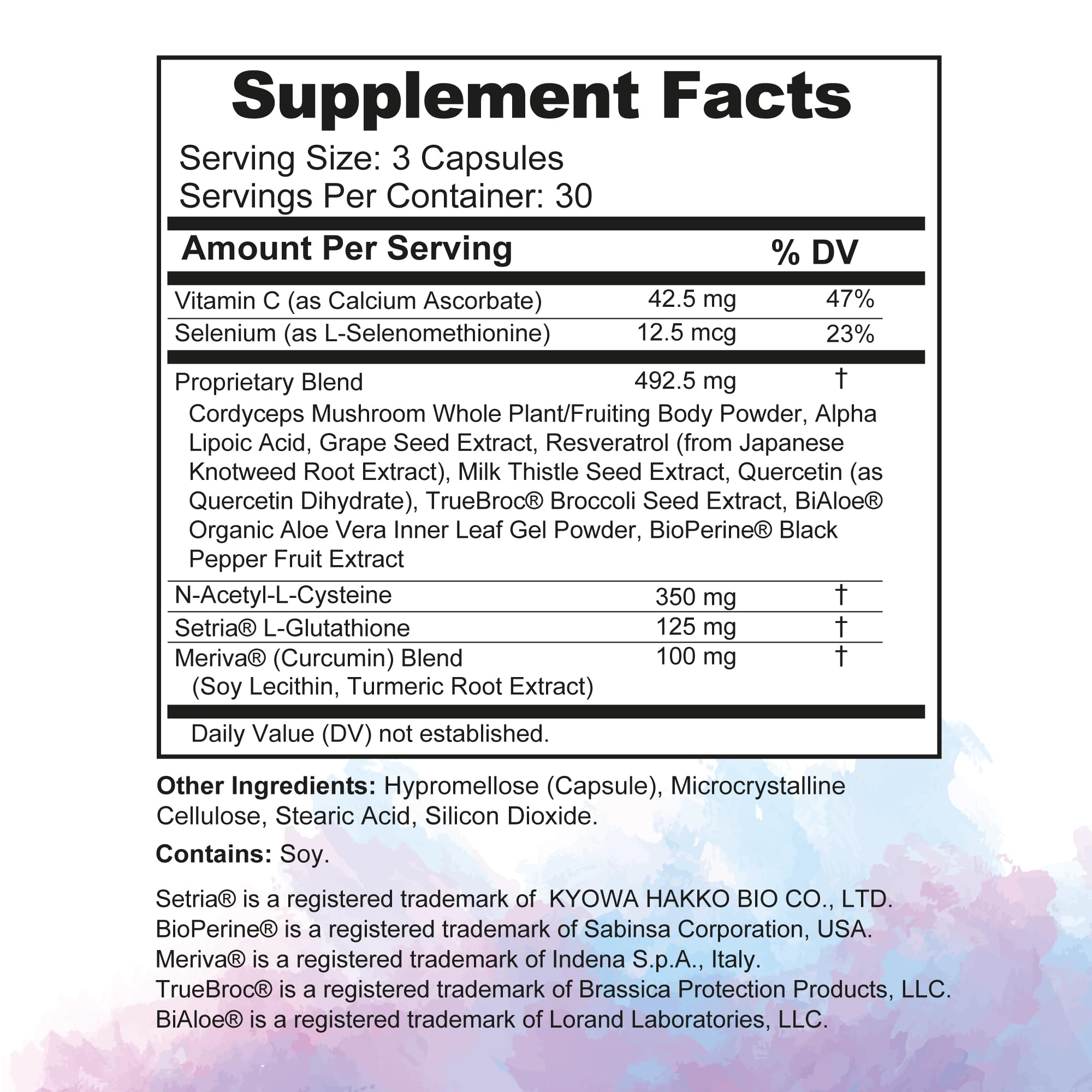 Glutathione Amino Complex Meriva Curcumin blend image highlighting enhanced absorption.