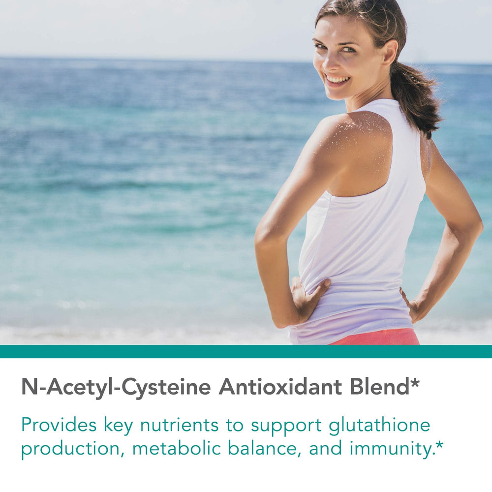 Glutathione precursor capsule indicating daily antioxidant support.