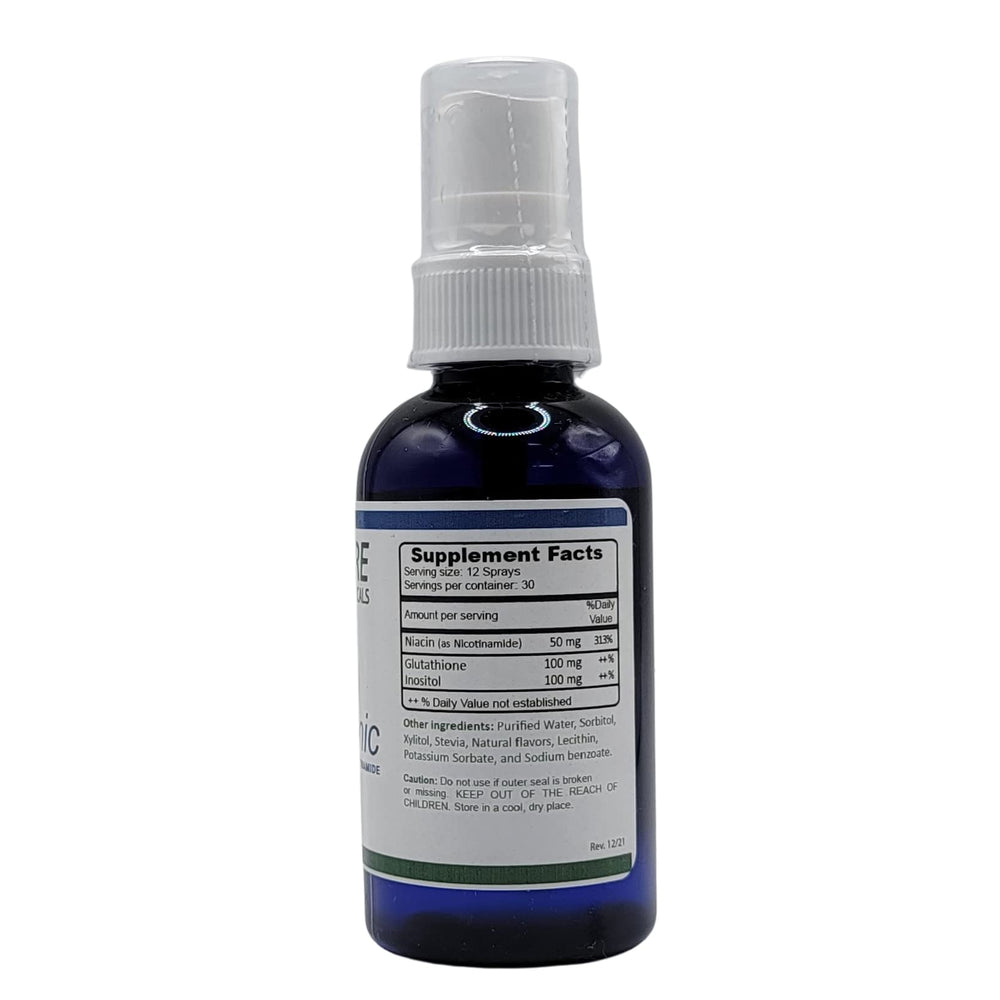 Illustration showing 6 sprays twice daily with Glutatonic Legere.