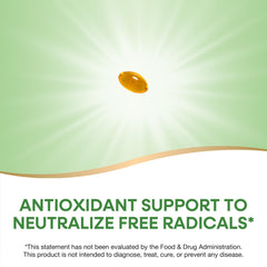Nature's Way Vitamin E gluten-free supplement packaging details.