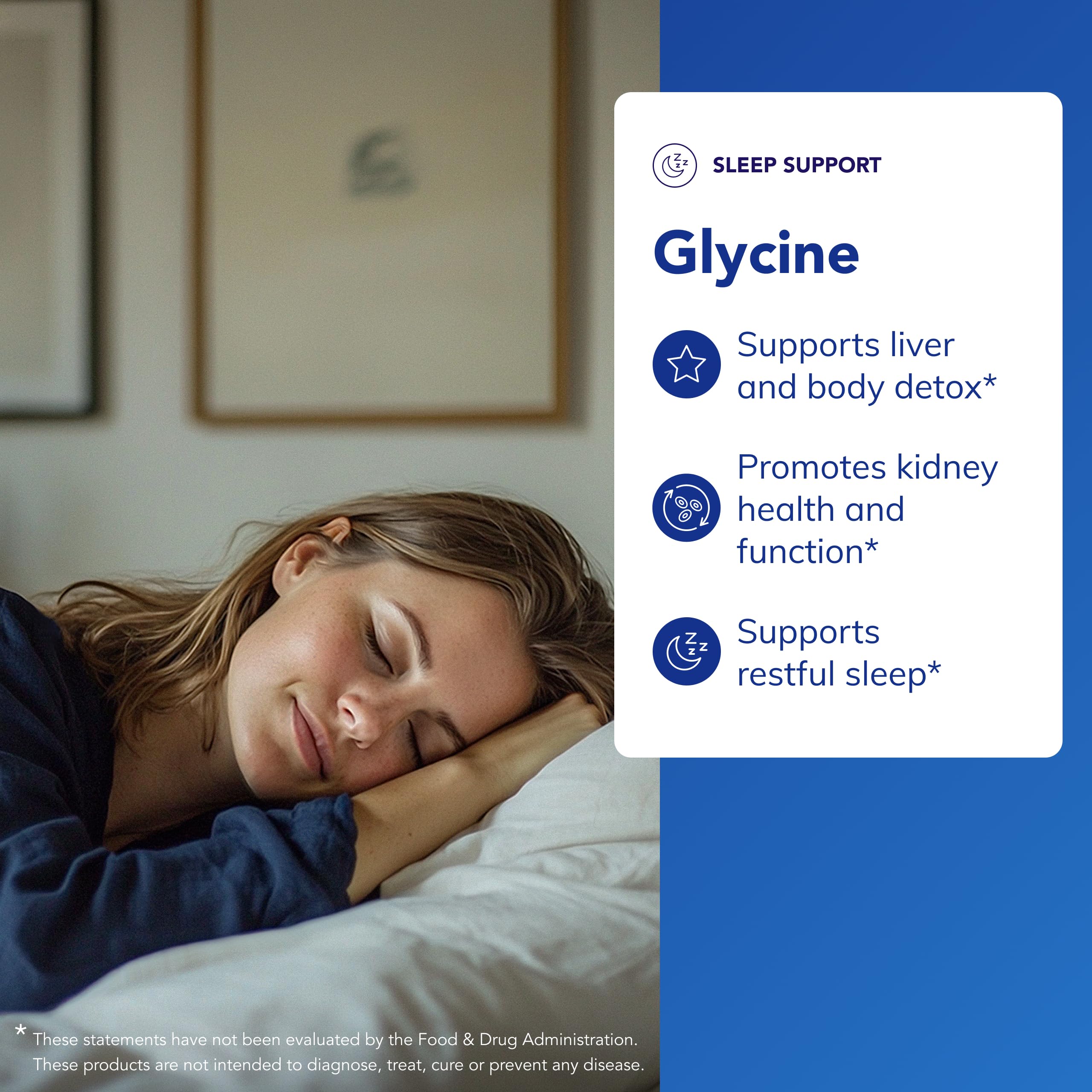 Pure Encapsulations Glycine bottle on shelf showing vegan formula.