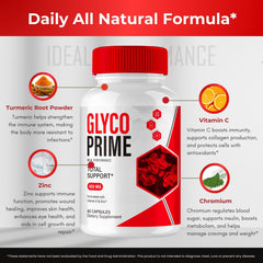 Glyco Prime capsules in daily use scenario on a table.