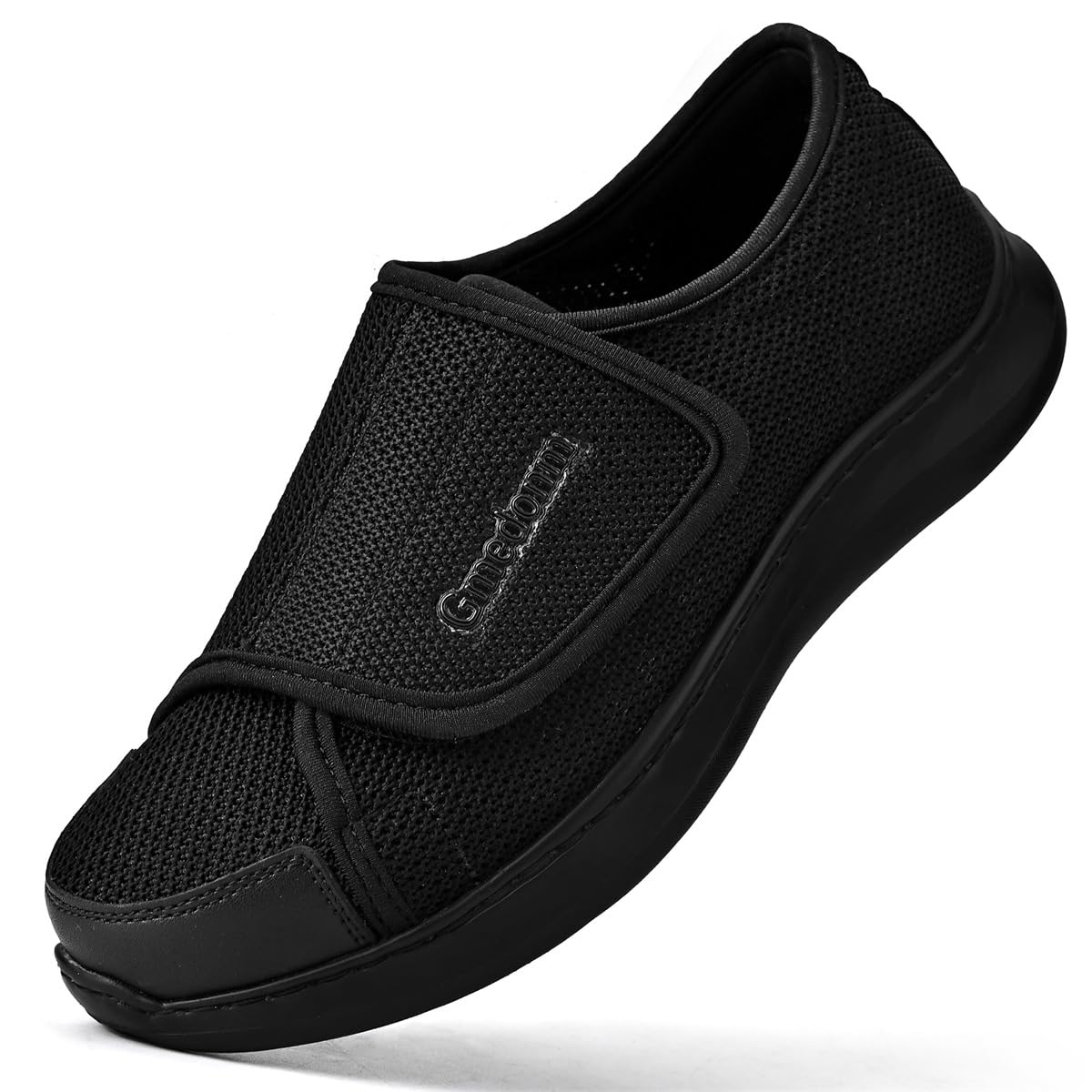 Gmedonm men's wide-width shoe with adjustable vamp for customizable fit for swollen feet