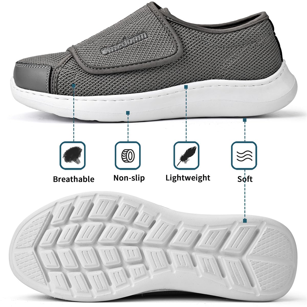 Gmedonm men's cushioned insole relieves pressure for longer steps