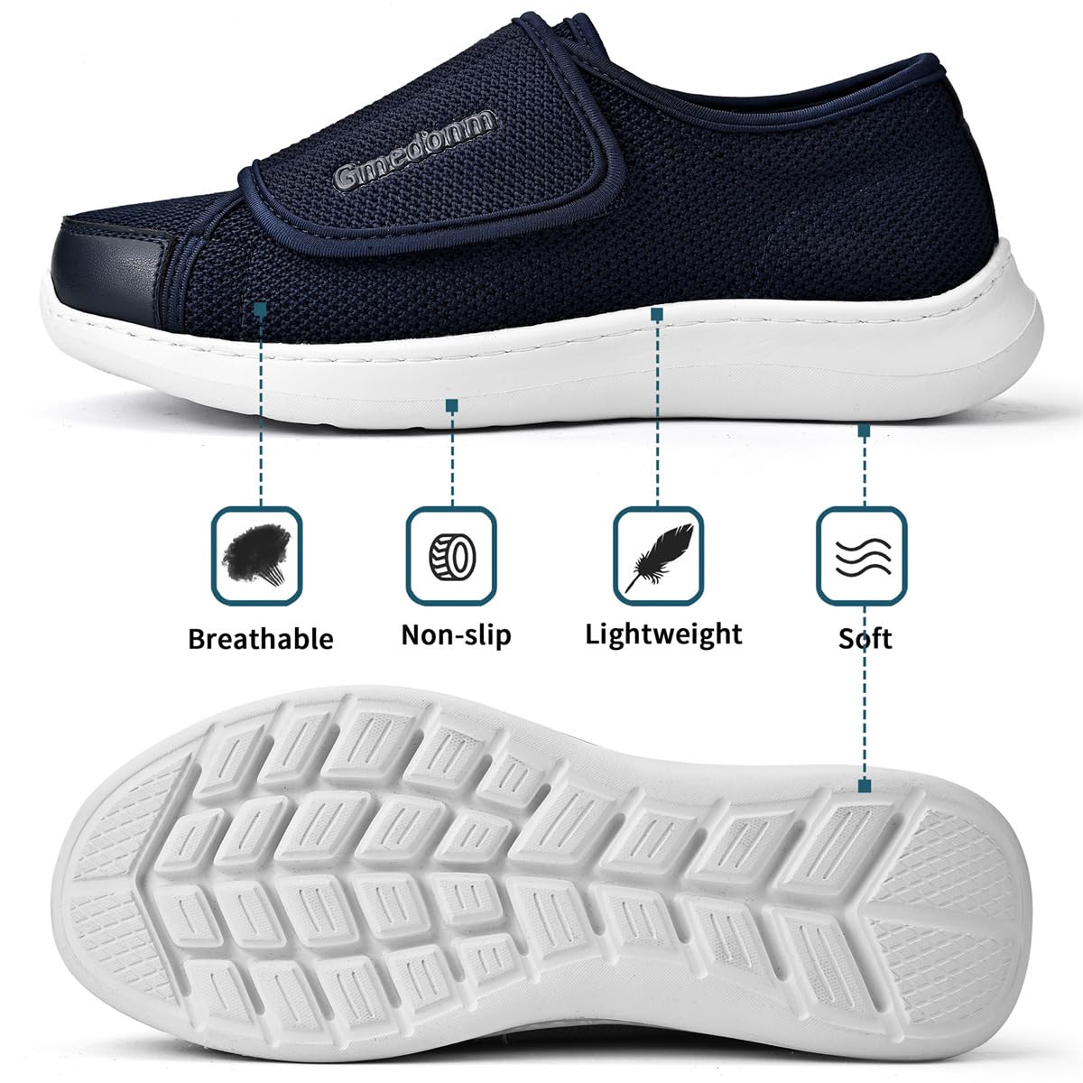 Gmedonm non-slip outsole provides secure footing at home or on the go.