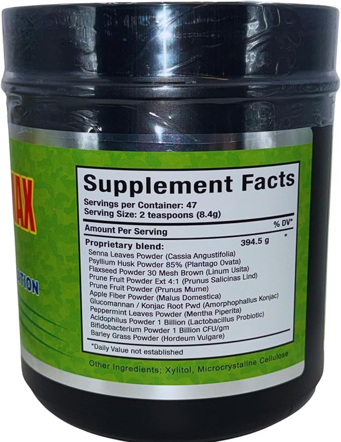 GMJ Fibra 18 Super MAX jar on a kitchen counter showcases clean, vegan formula.