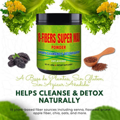 GMJ Fibra 18 Super MAX packaging emphasizes plant-based, gluten-free formula.