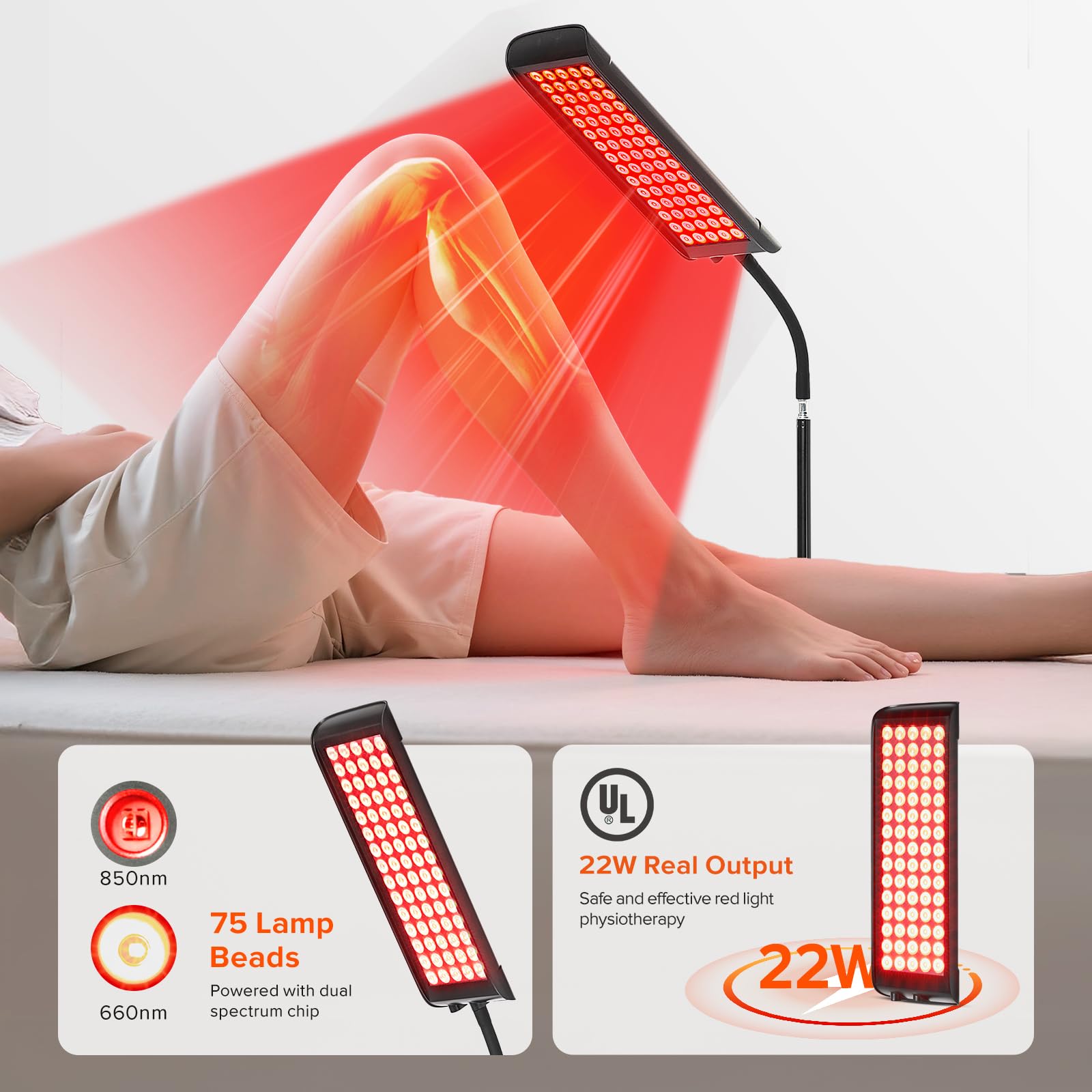 GMOWNW curved reflector cup and 70-degree lens for wider coverage.