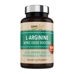 GMP Vitas Nitric Oxide capsules in a bottle support healthy blood flow