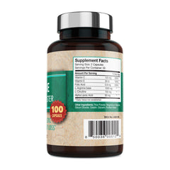 Packaging closeup of GMP Vitas Nitric Oxide bottle and label