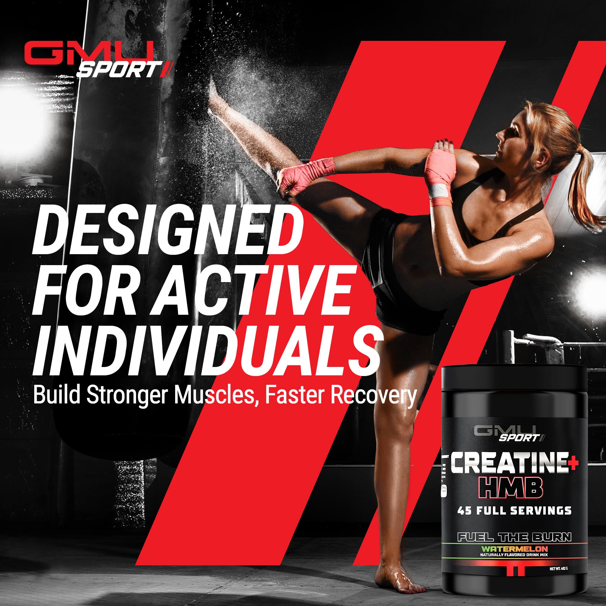 GMU SPORT Creatine 2.0 nutrition panel highlights 5 g creatine.