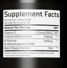 GMU SPORT Creatine HMB shaker; prepared for workouts