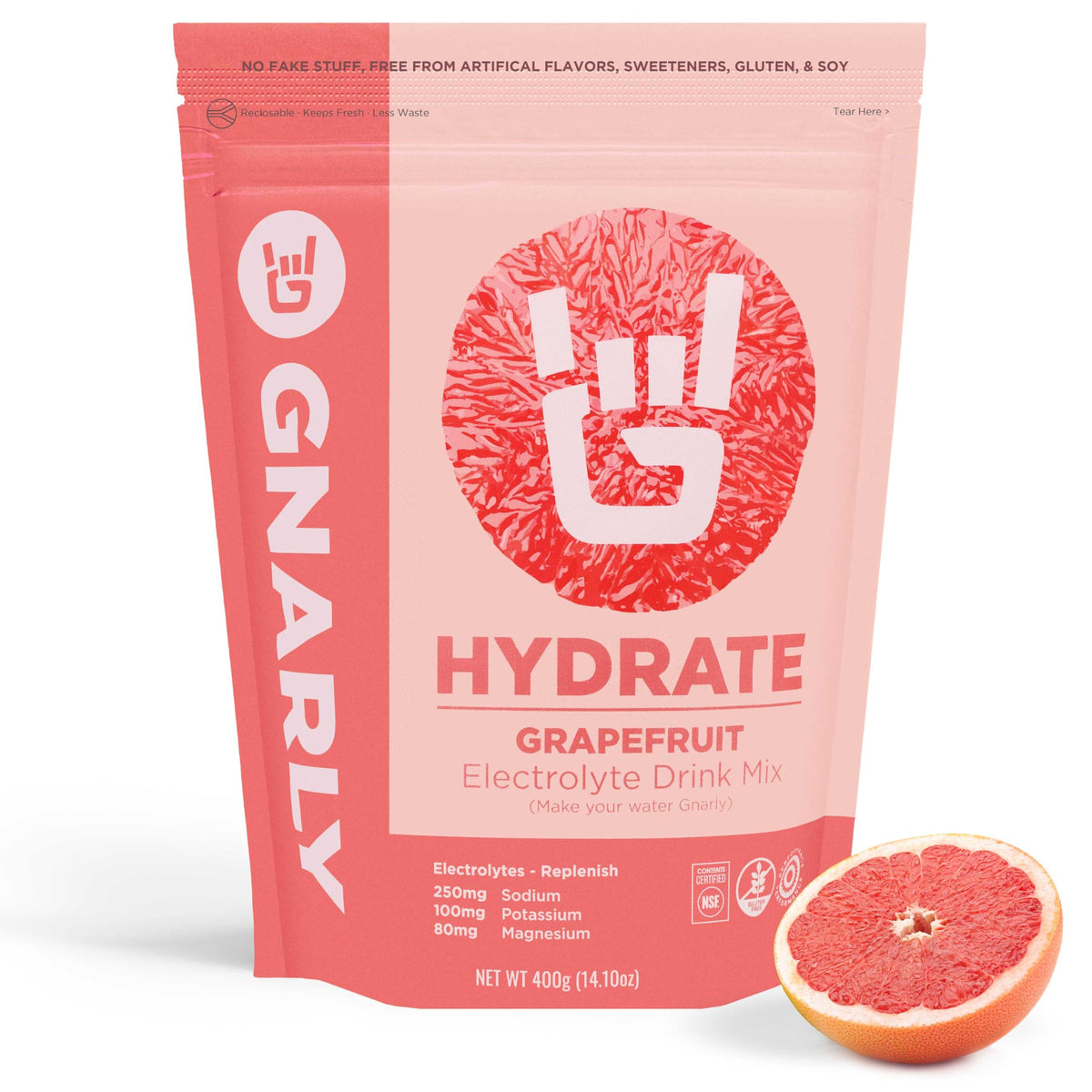 Gnarly Hydrate bottle with Ruby Red Grapefruit flavor for on-the-go hydration