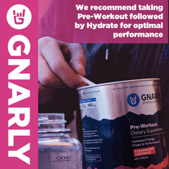 Gnarly Hydrate during training, bottle in hand for steady hydration.