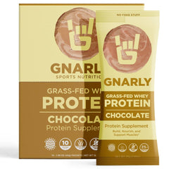 Gnarly Nutrition chocolate protein bottle, 25g protein per serving for post-workout support.
