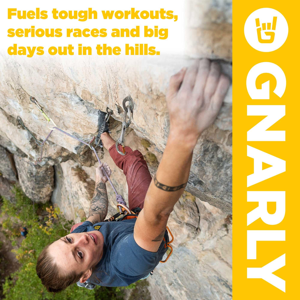 Gnarly Hydrate Lemonade in a glass with ice ready after training.