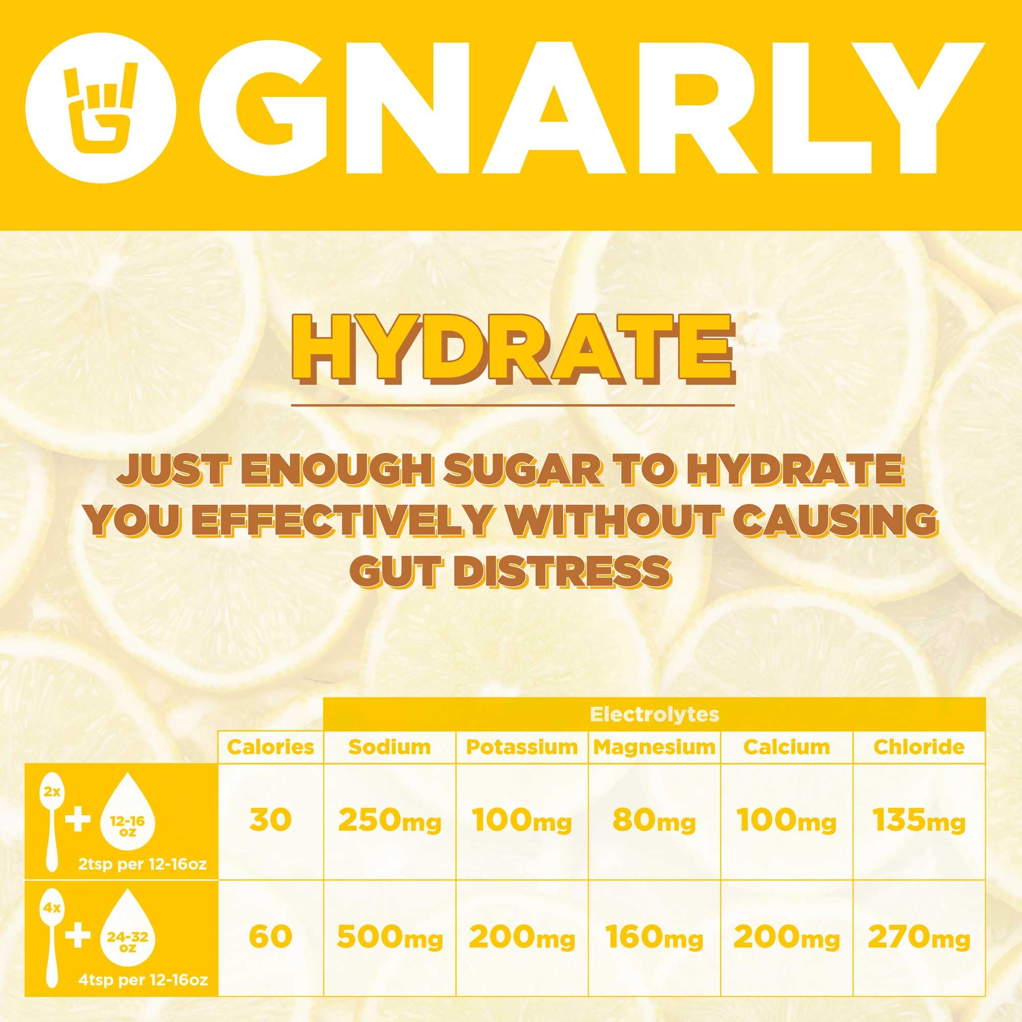 Gnarly Hydrate Lemonade being poured into a glass for electrolyte delivery.